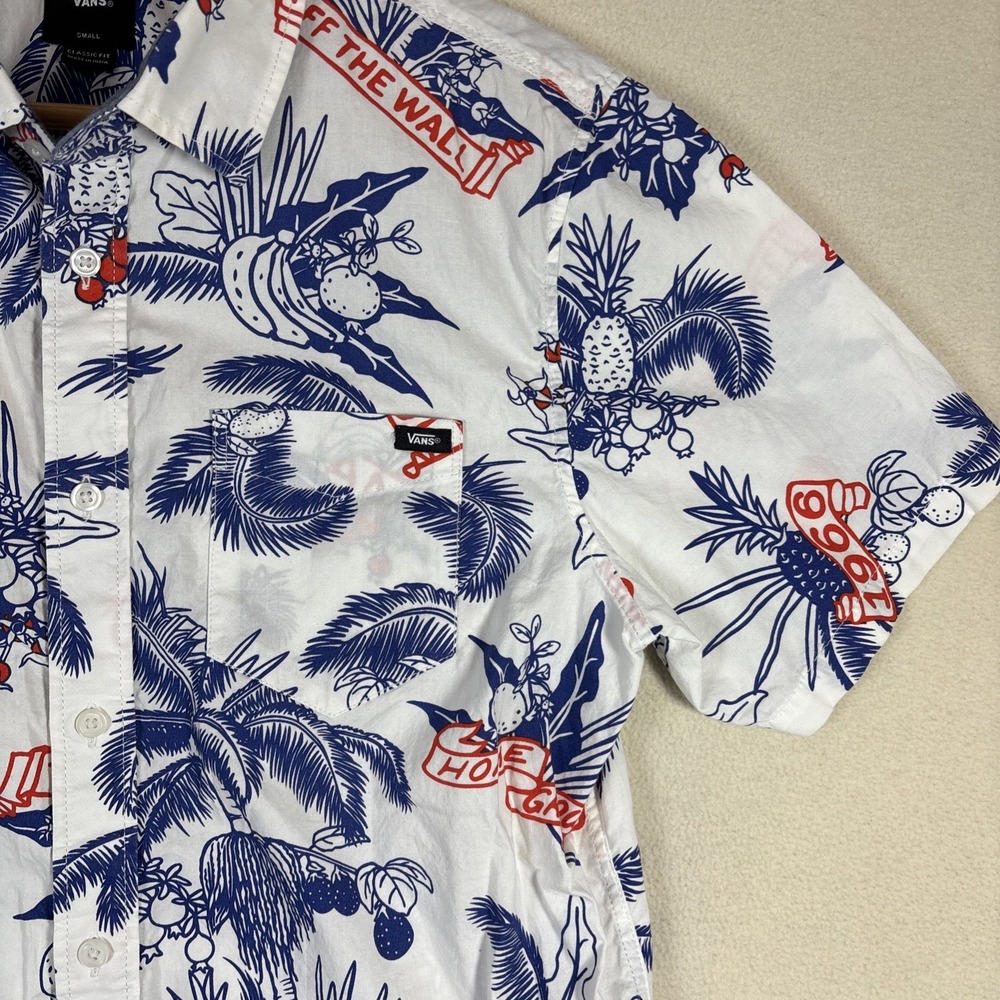 Vans Off The Wall Hawaiian Short Sleeve Buttoned Down Shirt Men's Size Small - Picture 3 of 7